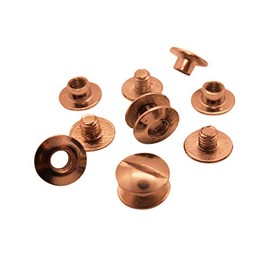25 x 3.5mm Book Binding Screws & Posts - Copper-Coloured - Chicago Screws - 10mm Head, 5mm Hole Diameter