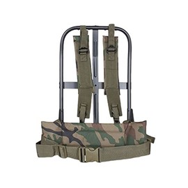 Fox Outdoor Products LC-1 A.L.I.C.E. Field Pack Frame, Black Frame/Woodland Camo Pad, 20" x 19" x 11"