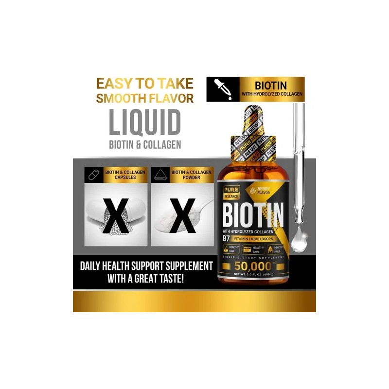 Cabello Asombroso Biotina Con Colágeno 50,000mcg 60ml Sabor S/N