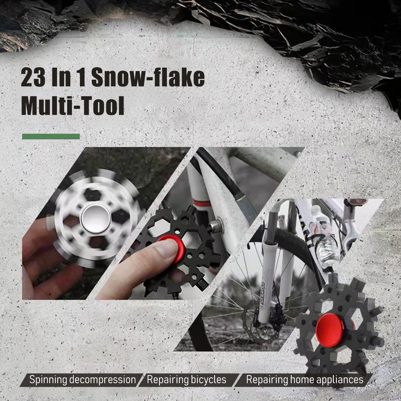 23 In 1 Snow-flake Multi-Tool with Fidget Toys Function Snowflake