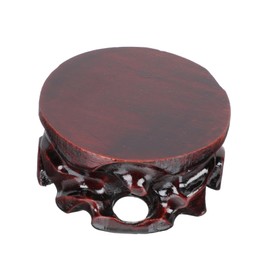 Mipcase 1Pc Antique Wood Display Base for Flowerpots Chinese Style Carved Stand Retro Design for Home Office Decor Smooth Edges Versatile Use Safe Material