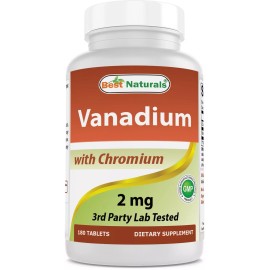 Best Naturals Vanadium with Chromium 2mg 180 Tablets
