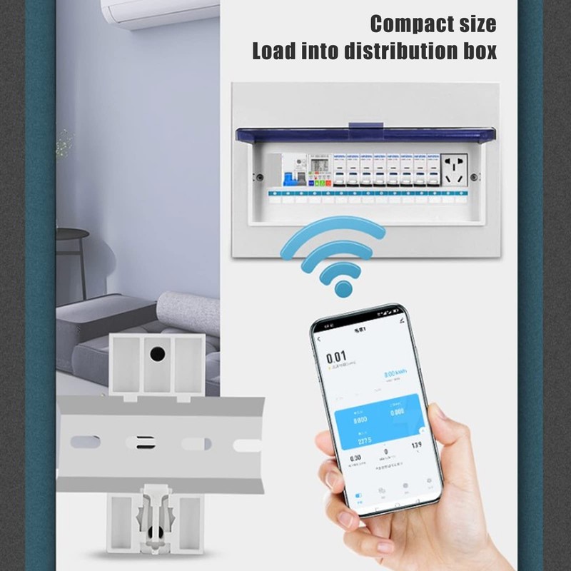 Interruptor de Medidor de Potencia Inteligente WiFi, Disyuntor de Energía