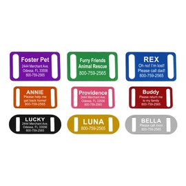 Slide-On Pet ID Tag | Collar Tag | 3 Sizes & 9 Colors to Choose from (RED, Large)
