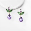DEYOUM Crystal Leaf Earrings for Women Cluster Rhinestone Crystal Green
