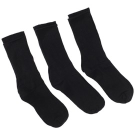 Jefferies Socks Big Boys' Seamless Casual Crew Socks (Pack of 3), Black, Large (JF-31100-BLK-L)