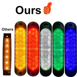 Gebildet Pack of 4 Red 12 V-24 V Front Side Marker 27 LED Trailer Truck, Rear LED Marking, Trailer Parking Indicator for Truck, Bus, Boat, Motorhome, Truck, SUV, UTV