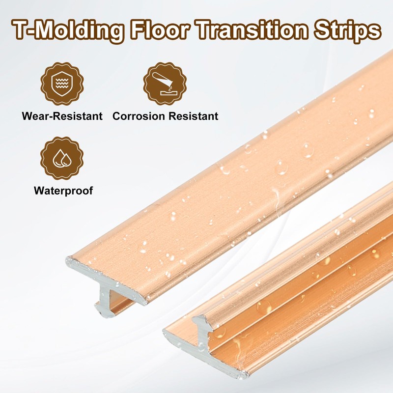 uxcell 2.9ft x 0.31" t Molding Floor Transition Strips, Aluminium