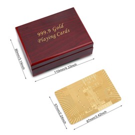 24K Gold-Plated Playing Cards Gold Foil Poker Cards Card Game Poked Deck, 24K Gold Foil Poker Luxury Playing Cards Waterproof Fake Gold Foil Playing Cards Plastic Poker Game Cards with Bo