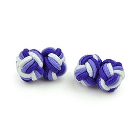 Moda Di Raza- Mens Shirt Cufflinks Silk Knot Designer Cuff Links French Cuffs - Purple