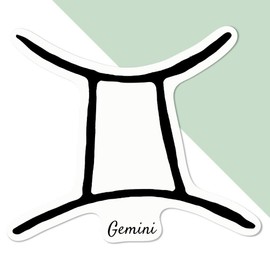 Medium 100mm 'Gemini Zodiac Symbol' Permanent Sticker Decal for Cars/Windows/Bins/Walls etc (DW00104993)