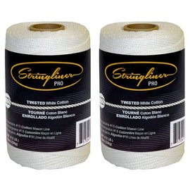 Stringliner 12493 Cotton Mason’s Line Replacement Roll - Twisted Cotton Line -White 540'. (2 Pack)