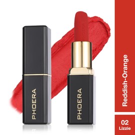 Phoera Non Transfer Lipstick Waterproof, smudge-proof and mask-proof feeling weightless Pigmented Formula Long-Lasting Lipstick That Are Mask, Sweat, And Pizza-Proof. (02 Lizzie)