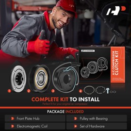 A-Premium Air Conditioner AC Compressor Clutch Kit Compatible with Honda Element 2003 2004 2005 2006 2007 2008 2009 2010 2011 2.4L