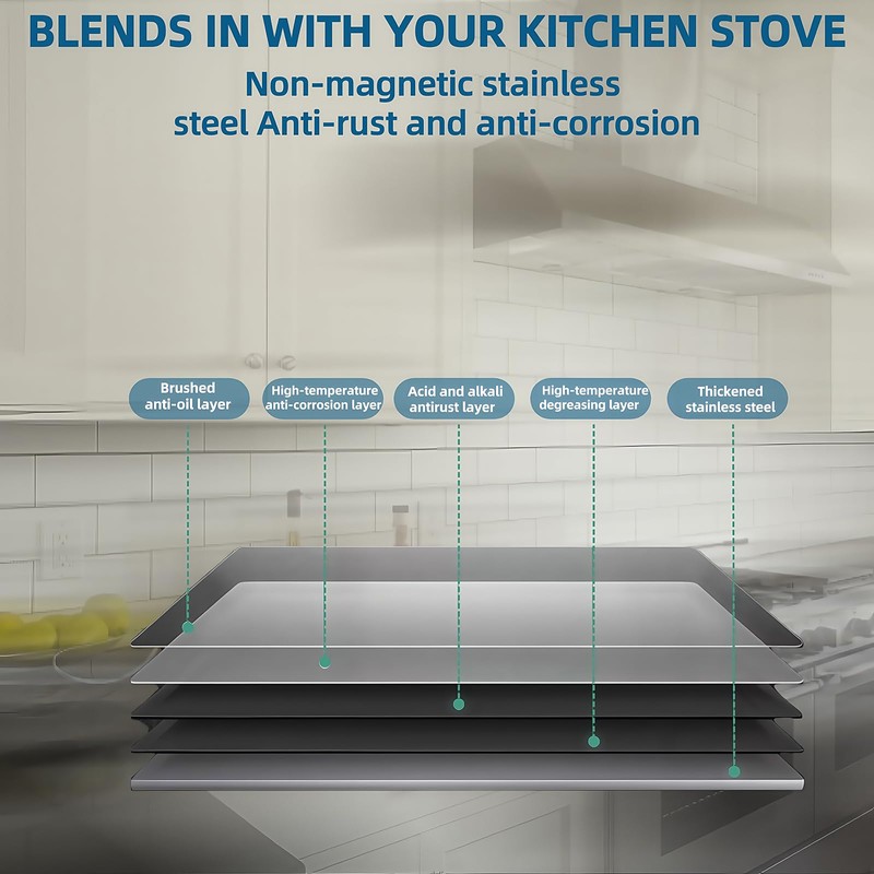 zsttion Stainless Steel Backsplash ，24 x 30Inch Range Hood Stove