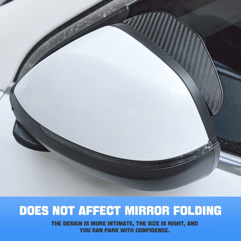 Blilo 2PCS Smoke Visor Guards for Car Side Mirrors -