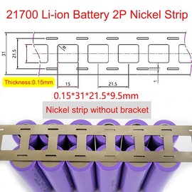 DVFOYTI 21700 2P Nickel Plated Strip 16.4ft/Roll 0.15x31mm,Spacing 21.5mm, used for Li 21700 Battery Spot Welding,Battery Packs, DIY Power Projects.