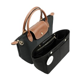 ETTP Purse Organizer Insert For Handbags, Felt Tote Bag Organizer Insert, Handbag Organizer, Compatible with Neverful Speedy and More, 6 Size (Slender Large,Black)