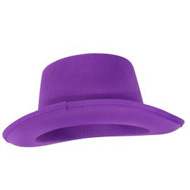 Nicky Bigs Novelties Deluxe Dress Up Party Satin Top Hat - Colored Costume Top Hats for Adults - Prom Dance Tuxedo Formal Top Hat, Purple, One Size