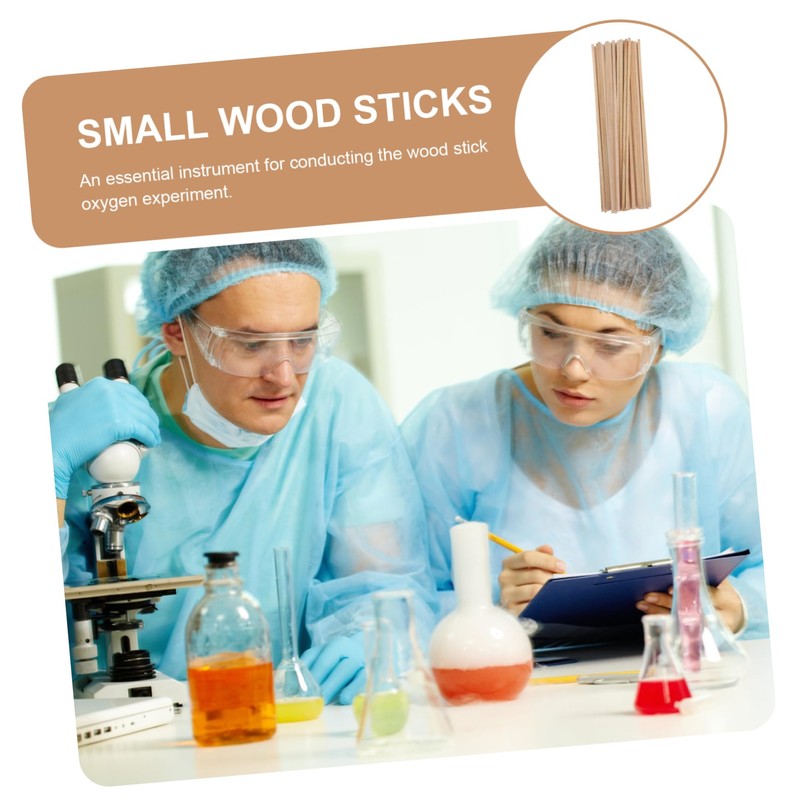 Alipis 50pcs Wooden Rods for Oxygen Combustion Experiments Small Wood
