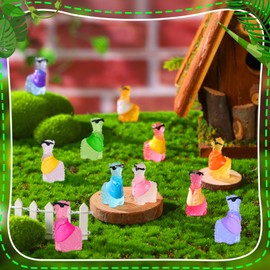 Poen 50 Pcs Resin Miniature Alpaca Figurines Glow in Dark Luminous Mini Animals Alpaca Llama for Garden Landscape Aquarium Dollhouse Decor(Elegant Style)