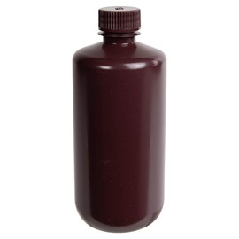 United Scientific™ 33428 | Laboratory Grade HDPE Narrow Mouth Amber Reagent Bottle | Designed for Laboratories, Classrooms, or Storage at Home | 500mL (16oz) Capacity | Pack of 12