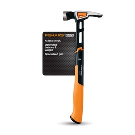 Fiskars Pro IsoCore 20 oz General Use Hammer (15.5") - with Rip Claw, Shock-Absorbing Grip, and Magnetic Nail Starter - Home Improvement, DIY and Carpenter Tools