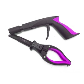 Grabber Tool 19" Aluminum Magnetic Claw with LED Light, Lightweight Foldable Reacher Grabber Pickup Tool, Gripper Grabbers for Elderly Grab it Reaching Tool Trash Picker Grabber, Pink, by Luxet