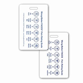 Scrubs and Stuff LLC Wong-Baker Faces Pain Rating Scale Vertical Badge ID Card Pocket Reference Guide (1 Card)