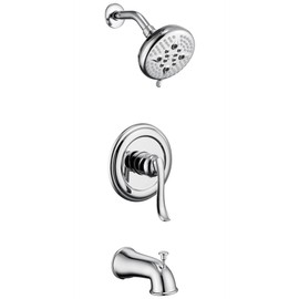 ELLO&ALLO Shower Faucet Set with Valve, Single Handle Tub and Shower Faucet Combo Set, Chrome (Valve Included)