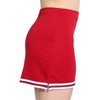 Danzcue Falda de uniforme de animadoras para mujer, Escarlata/Blanco, XS