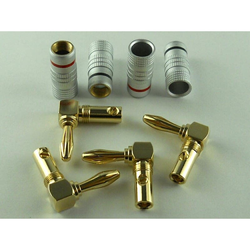 MG-M 24K Gold Plated Gold Solderless Plain L Shape Banana