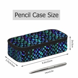 Xuwenz Dragon Scales Pencil Case Sparkling Glittering Skin Sequins Pencil Bag Pouch Box Organizer for College School Students Boy Girl