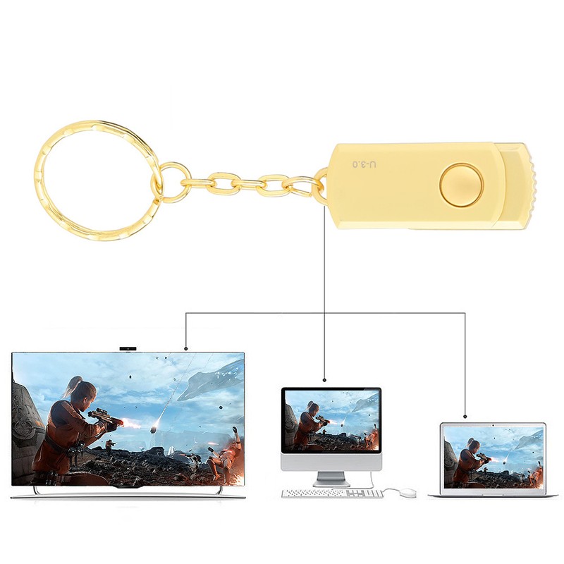 Gold Metal Rotating U Disk with USB Interface for Windows