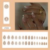 Juego de 24 uñas postizas cortas en forma de almendra