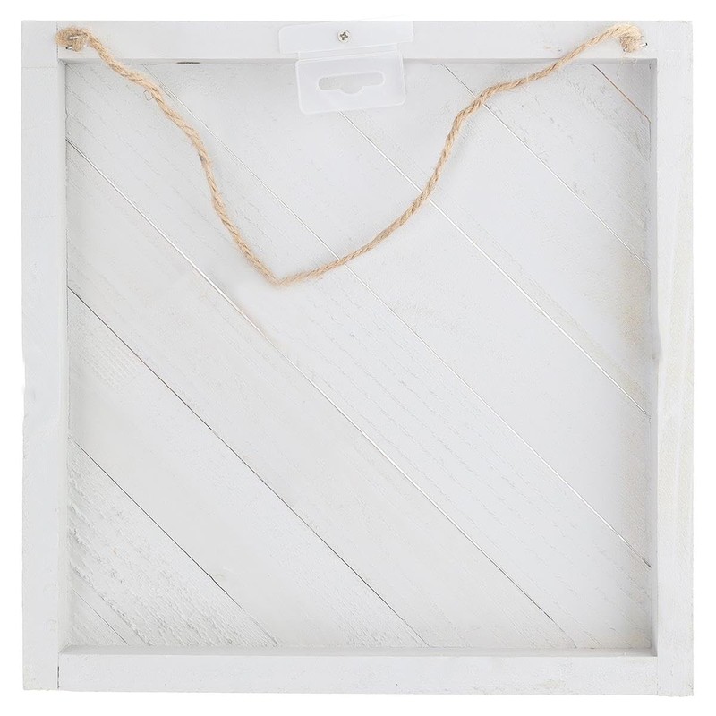 Hampton Art Plank Diagonal 12" X 12" White, Wood Plaque,
