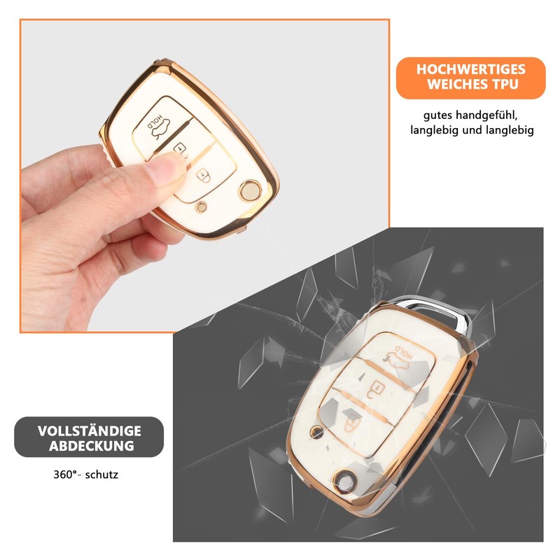 FT FUNTOR FT FUNTOR 3 Tasten Autoschlsselabdeckung fr Hyundai(Wei?)