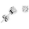 Small Solid 925 Sterling Silver Cubic Zirconia CZ Solitaire Stud