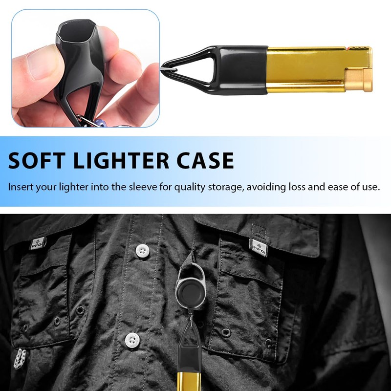 MUQIDA 2PCS Retractable Lighter Leash, Anti Lost Lighter Holder Keychain