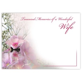 celloexpress Treasured Memories Wife (Phlox Reflection) Flower Message Cards - 90mm x 125mm - Bereavement Florist Card Sympathy Condolences Notes (Pack of 6)