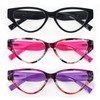 MMOWW 3 Pack Fashion Cateye Reading Glasses for Women Stylish