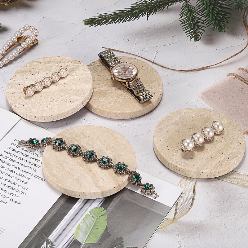 BSTKEY Marble Coasters Round Coasters Insulation Pad Cup Stand Non-Slip