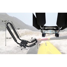2 Pairs Kayak Rack J-Bar Car Roof Rack for Canoe Carrier SUP Paddle Surfboard Mount on Car SUV and Truck Crossbar, Includes 4 Pcs Roof Rack Tie Down Straps.