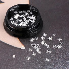 Christmas Nail Art Charm 3D Snowflake Nail Charms 3D Holographic Silver Snowflake Sparkly Flakes Metal Nail Glitter Sequins Winter Snowflake Nail Art Supplies for Women DIY Manicure Decorations