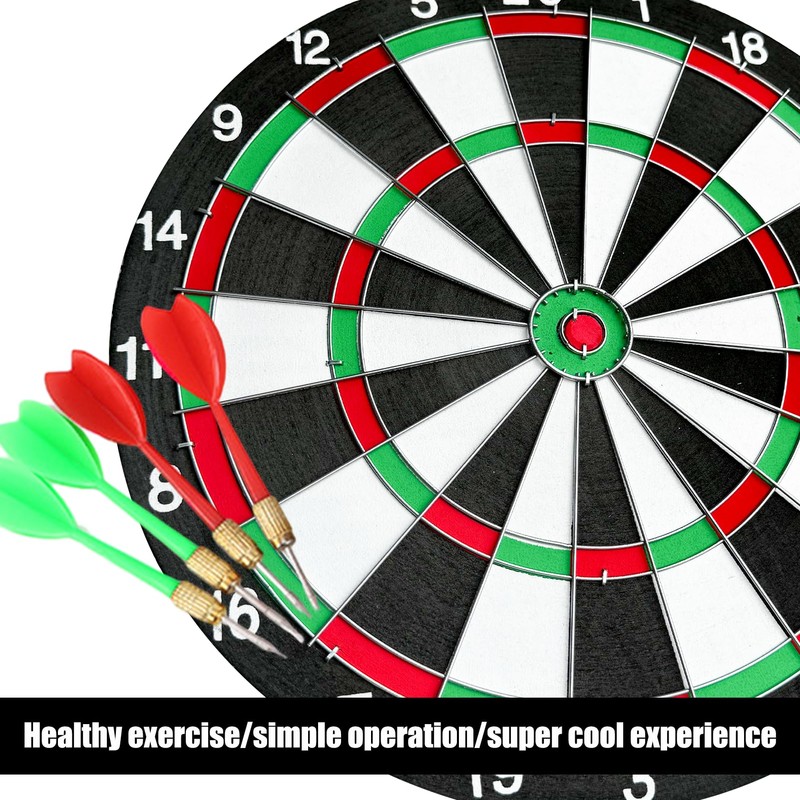 Cork Dartboard, Includes 4 Darts Metal Tip, Professional Number Ring