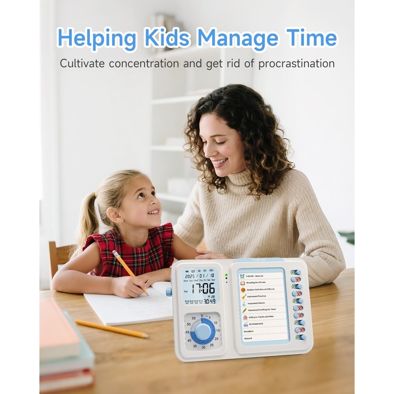 Visual Timer for Kids with Planning Board, 3-in-1 Visual Schedule