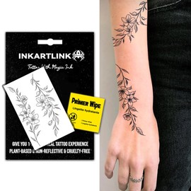 INKARTLINK Semi Permanent Tattoo, party tattoo, beautiful and realistic design, fun tattoo experience, cruelty-free, non-reflective, waterproof (Flower 17)