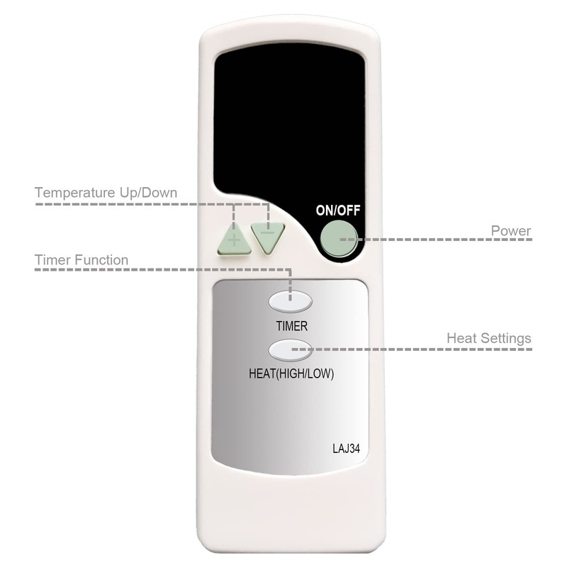 Replacement Remote Control for Lasko 2033683A 2033683 CC24910 Cyclonic Ceramic