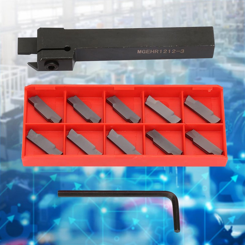 MGEHR1212-3 Lathe Cut Off Grooving Parting Tool Holder with 10pcs