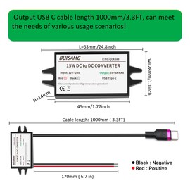 24V/ 12V to 5V Converter, DC-DC Step Down Module Power Adapter Compatible with Raspberry Pi 4, Cellphone, Solar Energy, Car Power Converter, 12v to 5v Step Down Converter. (2-Pack+ Expand OTG)